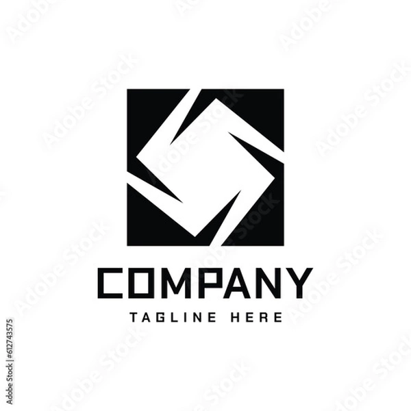 Obraz Camera Shutter Aperture Square Logo Template Vector