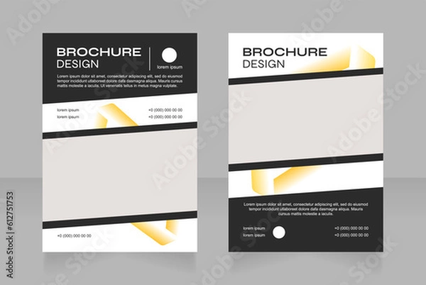 Fototapeta Content development company blank brochure design. Template set with copy space for text. Premade corporate reports collection. Editable 2 paper pages. Ubuntu Condensed, Arial Regular fonts used