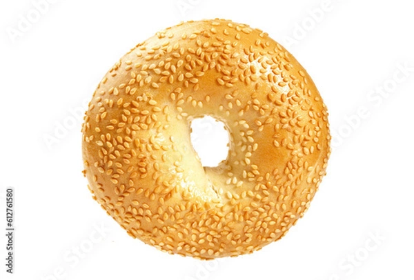 Obraz Bagel with Sesame on Transparent PNG Background