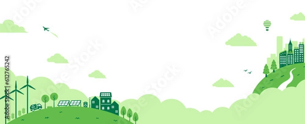 Fototapeta Ecology motif vector banner illustration ( SDGs,  nature conservation ) | no background