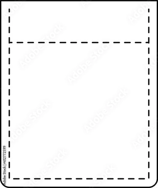 Obraz Patch pocket icon for clothing. Isolated line vector illustration.