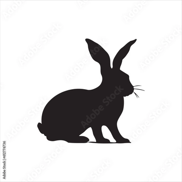 Fototapeta A sitting rabbit silhouette vector art