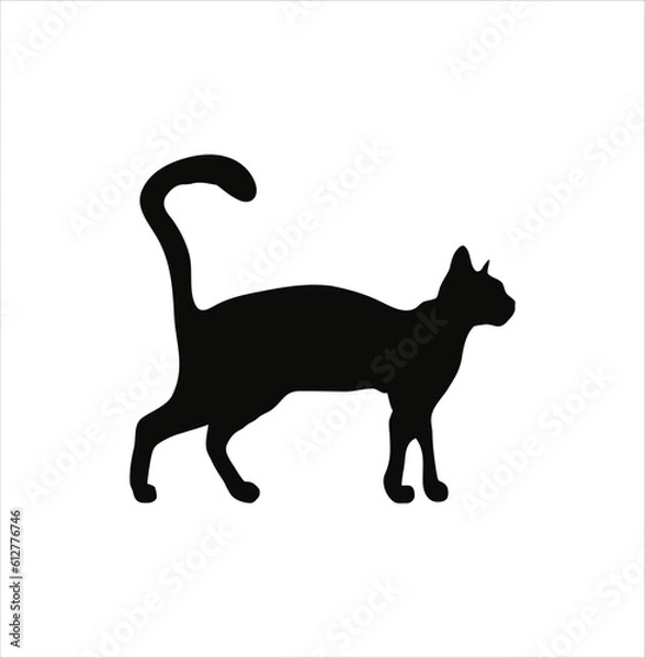 Obraz A standing cat silhouette vector art.
