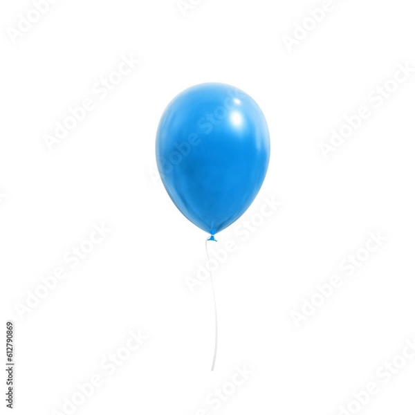 Obraz blue balloon isolated on white, 3d rendering of red balloon PNG isolated