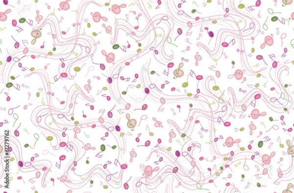 Obraz Vector seamless  music notes  pattern.