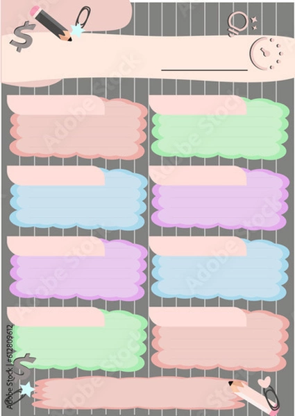 Fototapeta glider, plan, notes, budget plan, monthly glider