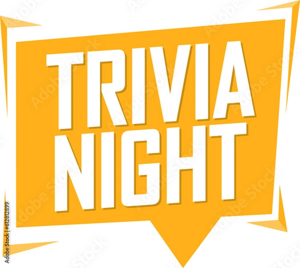 Obraz Trivia Night, banner on transparent background. PNG illustration