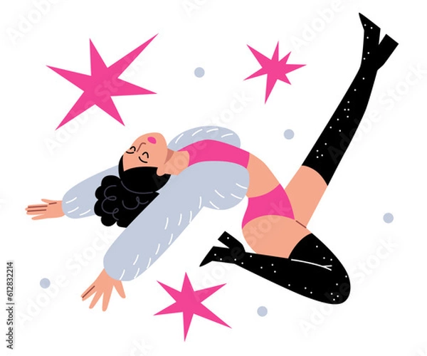 Obraz illustration of woman dancing vogue