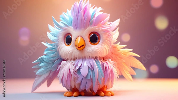 Fototapeta 3d bird cartoon. 3d creatures