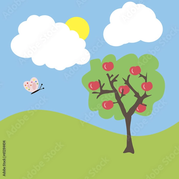 Fototapeta cartoon garden