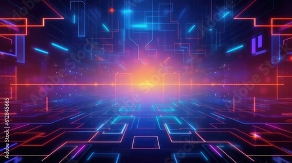 Fototapeta Futuristic background - generative AI