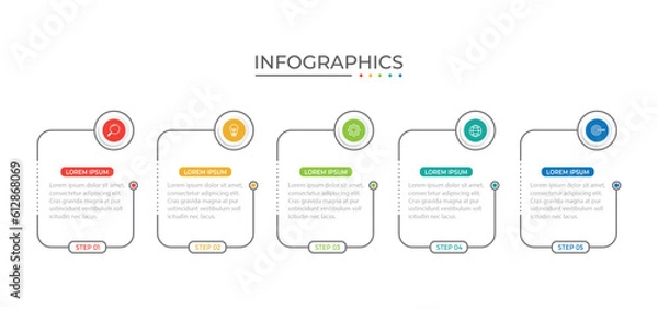 Fototapeta Vector Infographic label design template with icons and 5 options or steps.