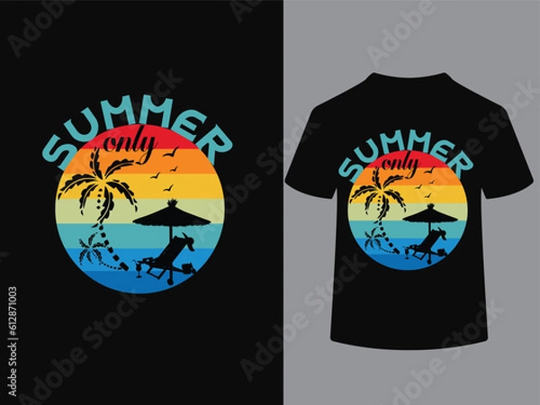 Obraz  summer only retro vector illustration