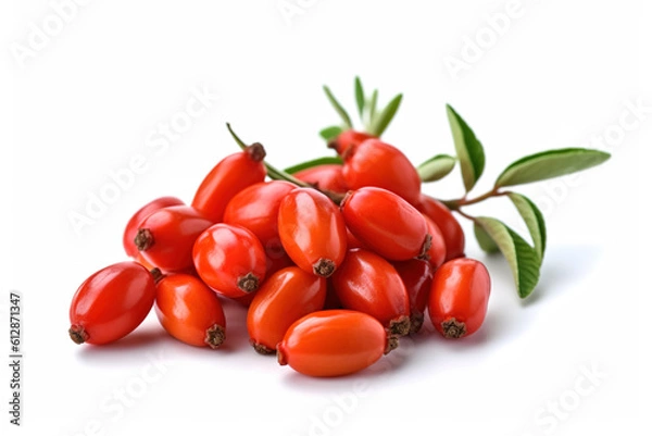 Fototapeta Wolfberries goji berries on a white studio background generative ai