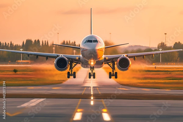 Fototapeta Airliner Launching into the Sky - Generative AI