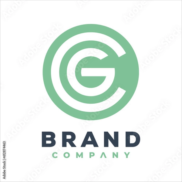 Fototapeta CG letter alphabet abstract logo vector initials