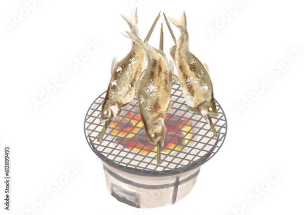 Obraz 手描きの鮎の塩焼き_1_3
