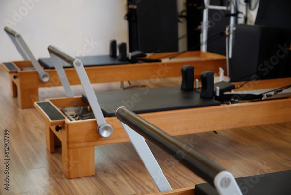 Obraz Pilates studio room with reformer beds