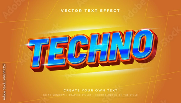 Fototapeta 3D High Technology Text Effect Typography