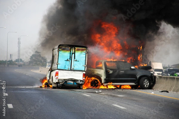 Obraz explosive car crash