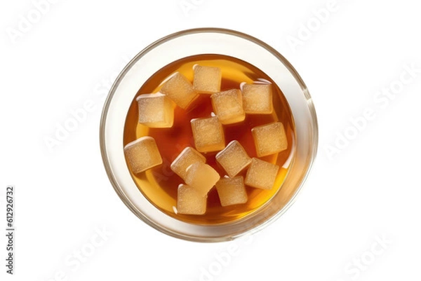 Fototapeta Sugar Syrup In Glass Bowl On An Isolated Transparent Background, Png, Top View. Generative AI