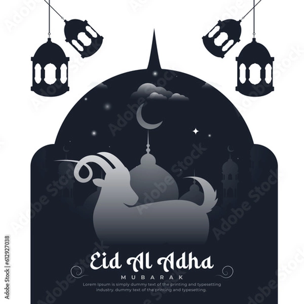 Obraz Eid al adha or eid mubarak beautiful islamic vector design template
