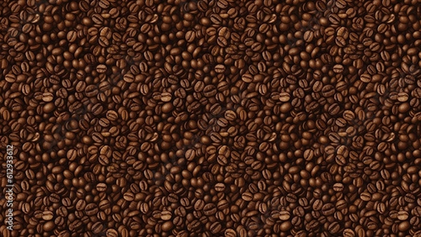 Obraz Background of coffee beans realistic (Generative AI)