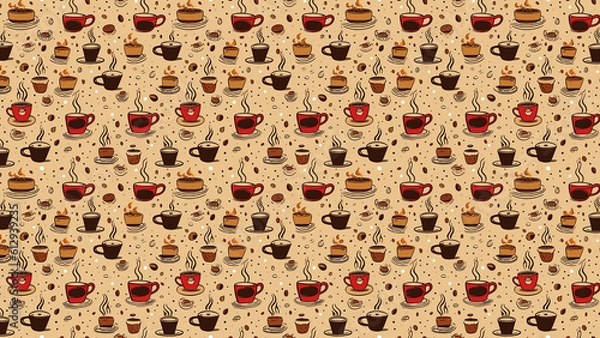 Obraz Background of coffee and cup (Generative AI)