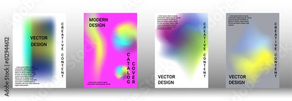 Fototapeta Artistic covers design. Creative fluid colors backgrounds. Set of abstract covers