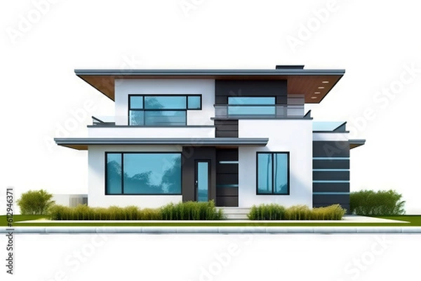 Obraz front view of a modern house