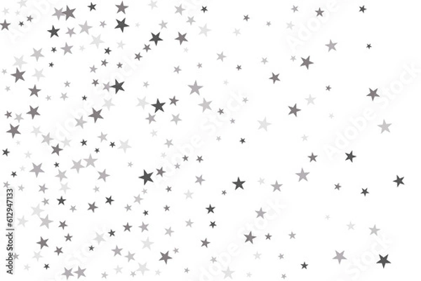 Obraz Star confetti. Silver casual confetti background. Bright design pattern.