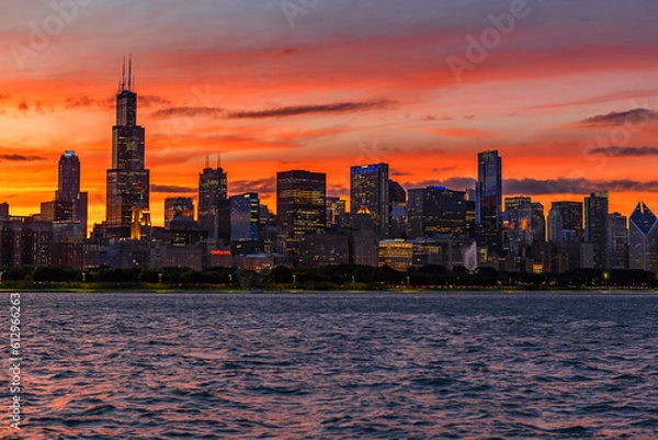 Obraz golden city skyline