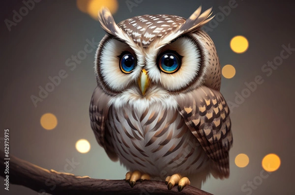 Obraz owl on branch