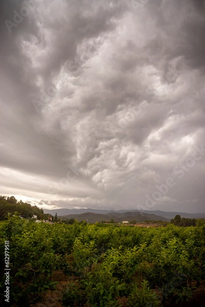 Obraz cloudy landscape on the mountain