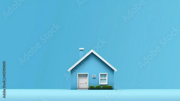 Fototapeta 青い色の青い家の世界