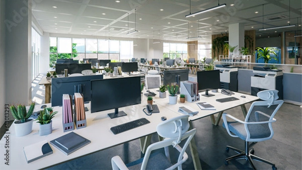 Obraz modern business office interior, 3d rendering