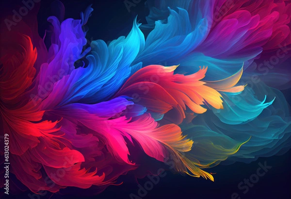 Fototapeta Wispy Colorful Abstract Vibrant Background Wallpaper Design Artistic Smoky Organic Science Whimsical AI
