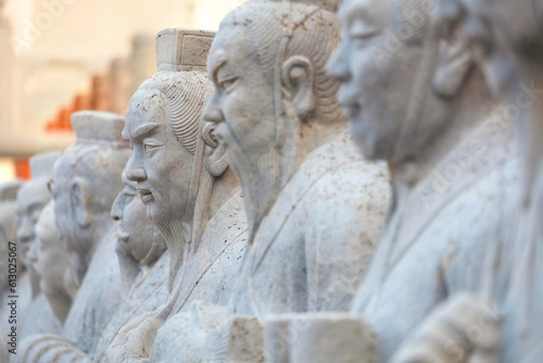 Fototapeta Nagasaki, Japan - Nov 28 2022: Confucius Shrine (Koshi-byo) built in 1893 by Nagasaki's Chinese community dedicated to the revered Chinese philosopher Confucius in Japan