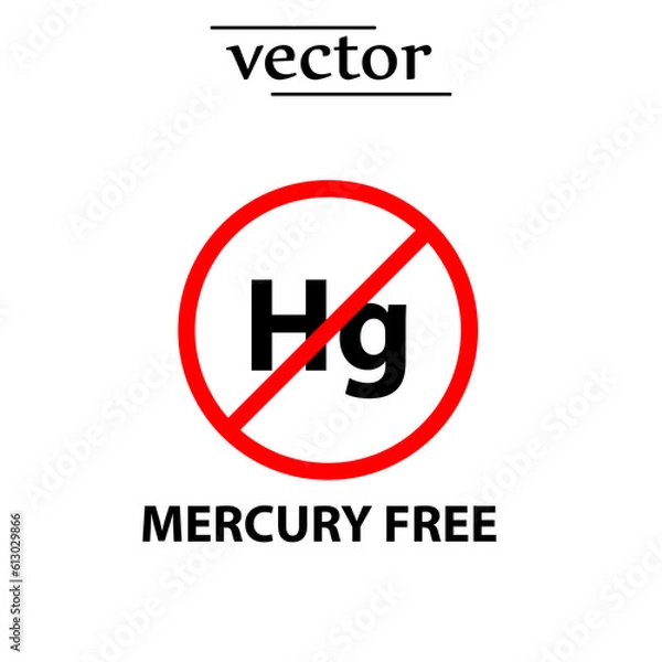 Fototapeta Mercury free icon, vector illustration flat design on white background..eps
