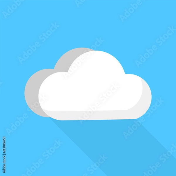 Fototapeta Cloud icon and shadow. Weather. Vector.