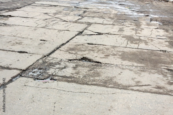 Fototapeta Road of concrete slabs