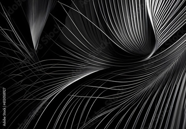 Obraz モノクロ　アート　背景　曲線