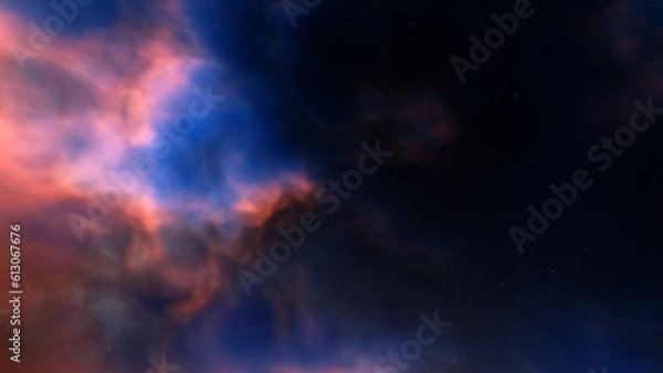 Fototapeta bright nebula, nebula in space, majestic red-purple nebula, beautiful space background 3D render
