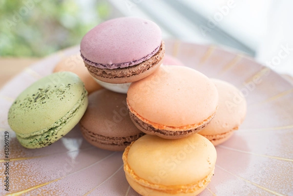 Obraz 洋菓子　可愛いパステル色のマカロン