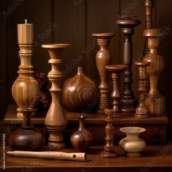 Fototapeta Woodturning in Home Decor Showcase Image