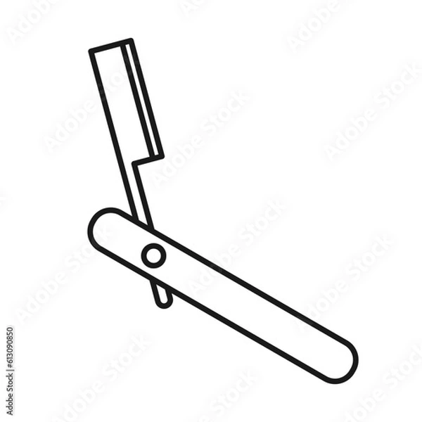 Obraz Straight Razor, Switchblade Outline Icon Vector Illustration