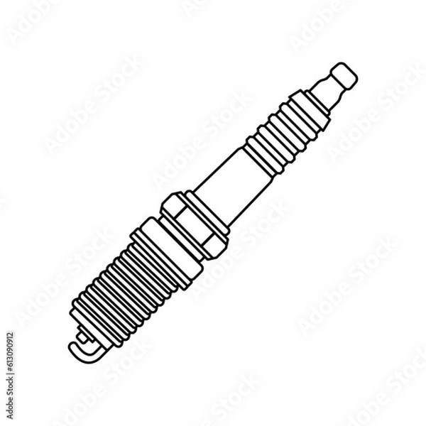 Obraz Spark Plug Outline Icon Vector Illustration