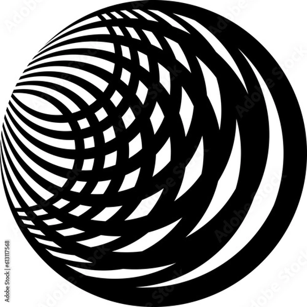 Fototapeta abstract 3d sphere black and white sphere globe ball shape earthconcept planet round technology pattern design.