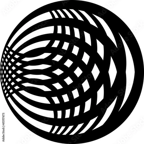 Fototapeta black and white sphere globe ball shape earthconcept planet round technology pattern design.