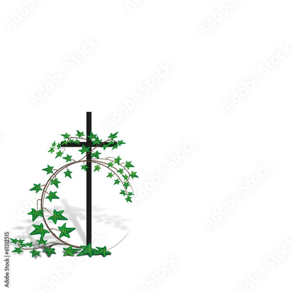 Obraz Efeuranke mit Kreuz_101